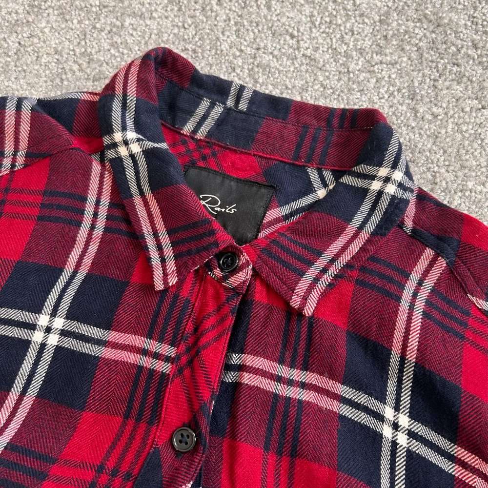 Rails Button Down Plaid Loose Top With Double Poc… - image 6